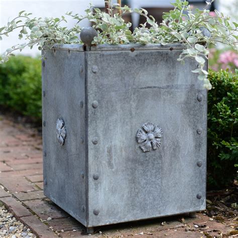 steel square planter box|planter box with galvanized metal.